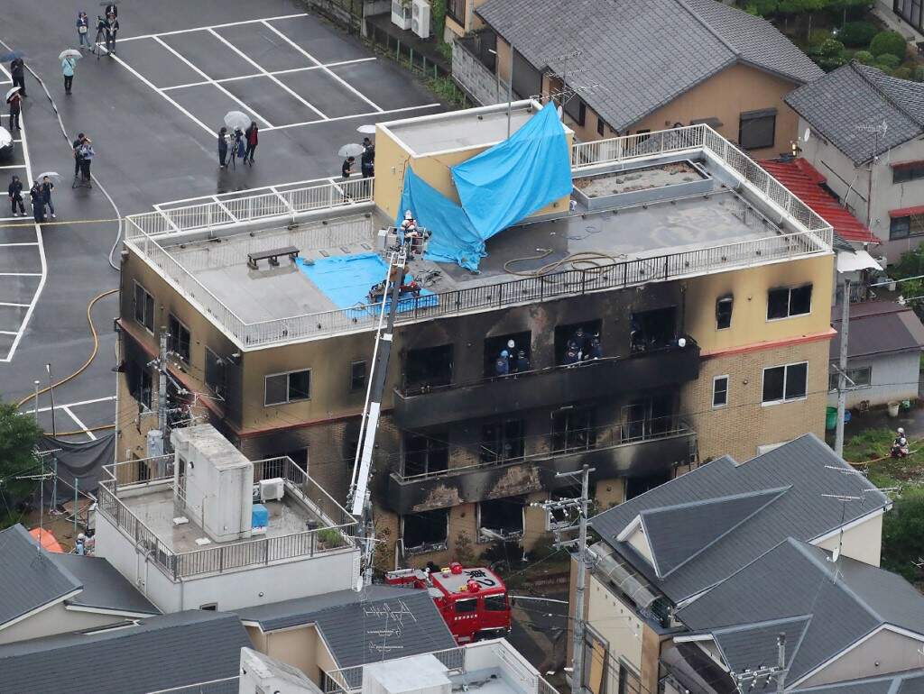 Homem que iniciou incêndio no Kyoto Animation também ficou ferido
