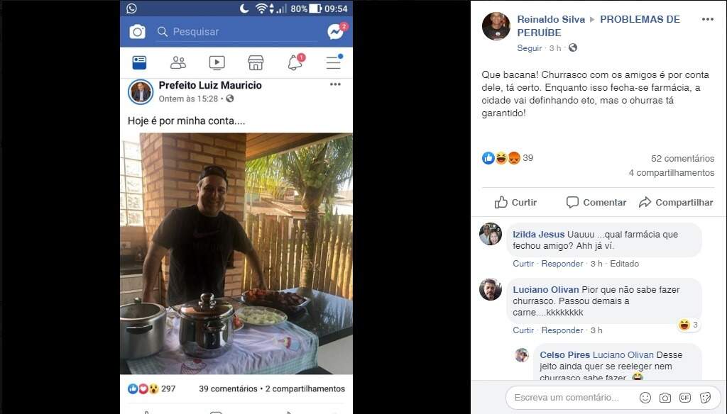 Munícipe critica foto de prefeito de Peruíbe durante almoço em família 