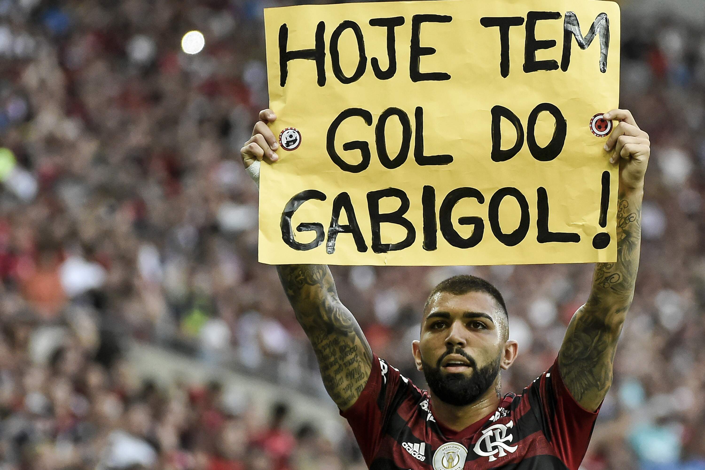 Gabriel marcou dois gols contra o Palmeiras 