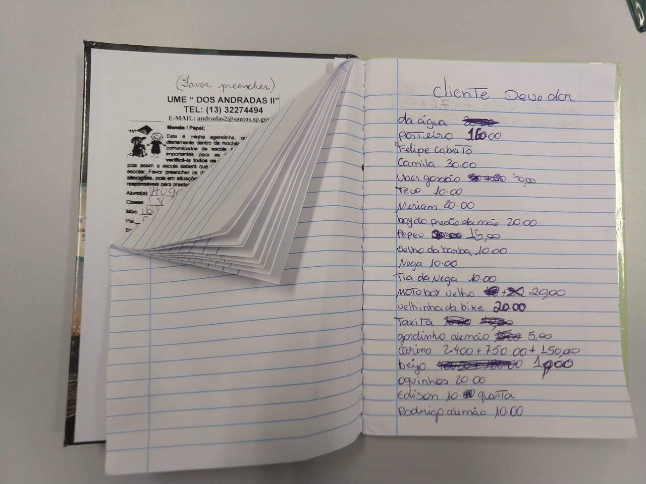 Homem utilizava agenda da escola do filho para anotações do tráfico