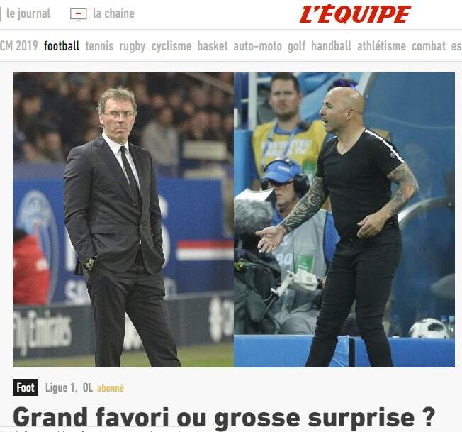 Capa do jornal L'Équipe coloca Sampaoli entre favoritos para assumir vaga no Lyon
