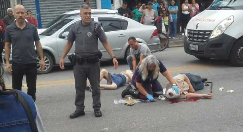 Acidente aconteceu na tarde desta quarta-feira na Rua Montenegro, em Guarujá