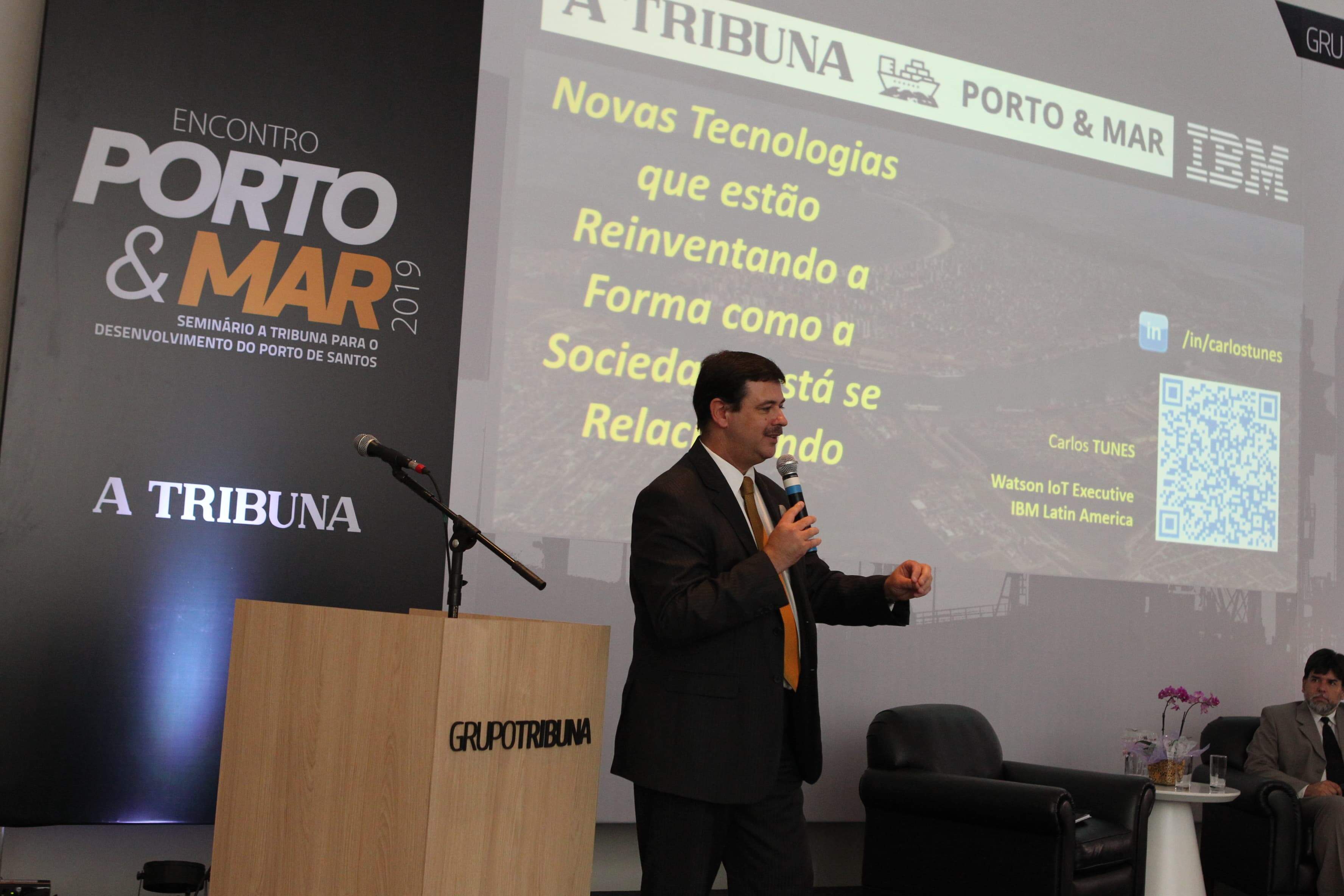 Executivo de tecnologia da IBM na América Latina, Carlos Tunes palestrou no 2º Encontro Porto & Mar