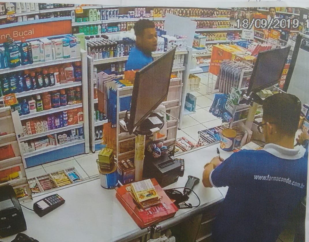 Criminoso foi reconhecido por meio de câmeras de segurança praticando roubos a farmácias