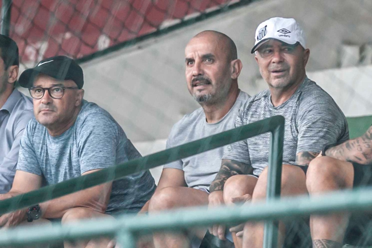 Jorge Desio, Pablo Fernandez e Jorge Sampaoli chegaram ao Santos em janeiro deste ano