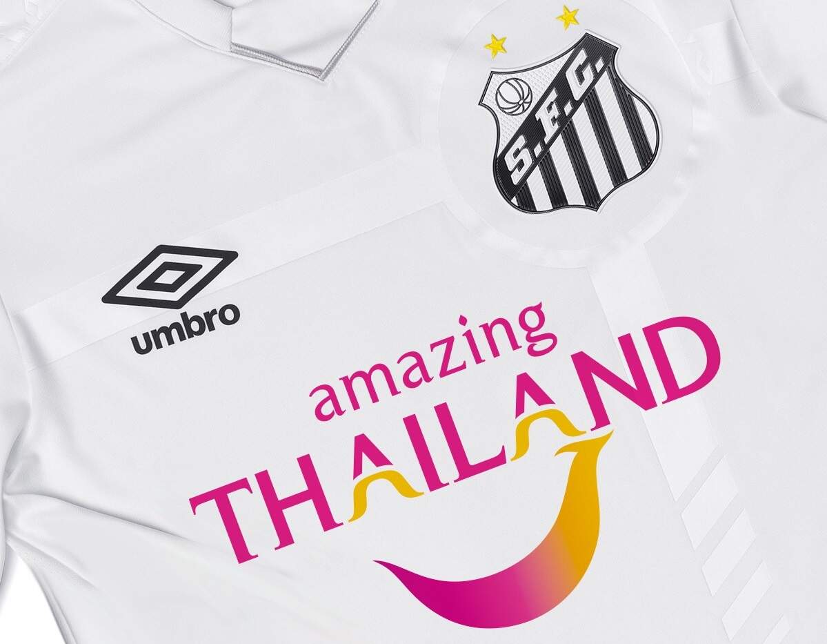 Camisa que o Santos usará até o final da Copinha deste ano terá patrocínio master do governo da Tailândia 