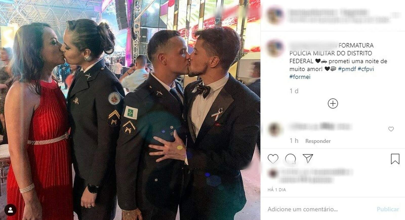 Foto de casais se beijando gerou polêmica