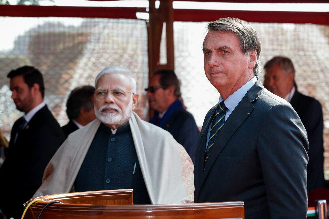 Bolsonaro foi recebido pelo presidente indiano, Ram Kovind