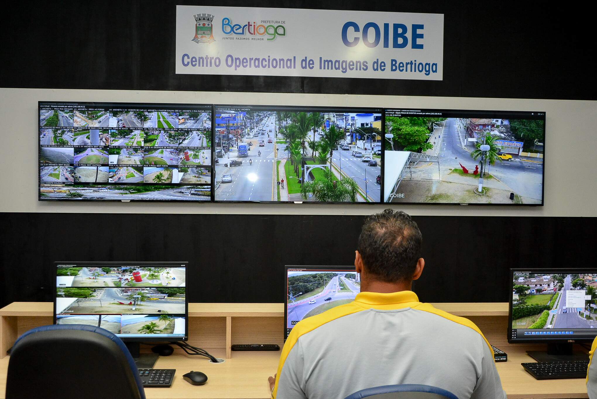 Câmeras instaladas em escolas serão integradas ao Centro de Operações de Imagens de Bertioga (Coibe)