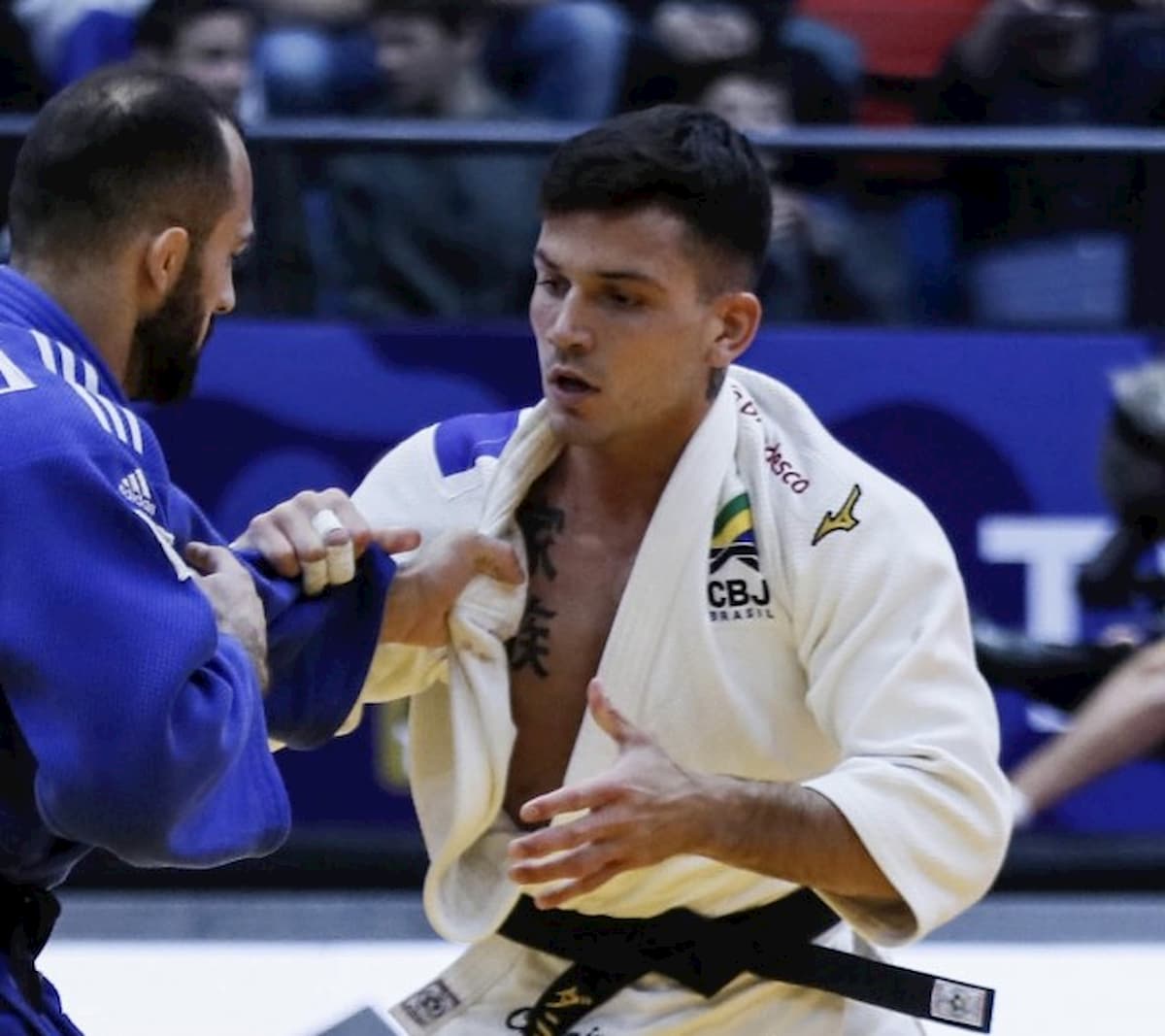 Na repescagem, Cargnin enfrentou o judoca da Geórgia, Bagrati Niniashvili