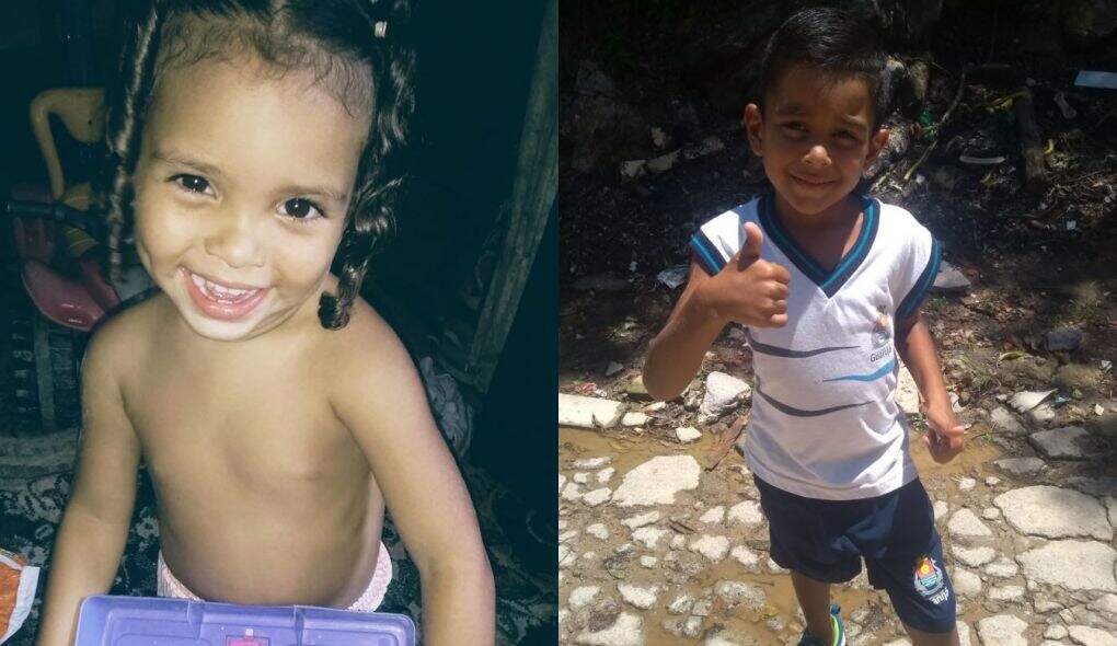 Allana Granero de Oliveira, de 3 anos e Aliffer Adailton Granero da Silva, de 6, acabaram ficando entre os escombros e não resistiram 