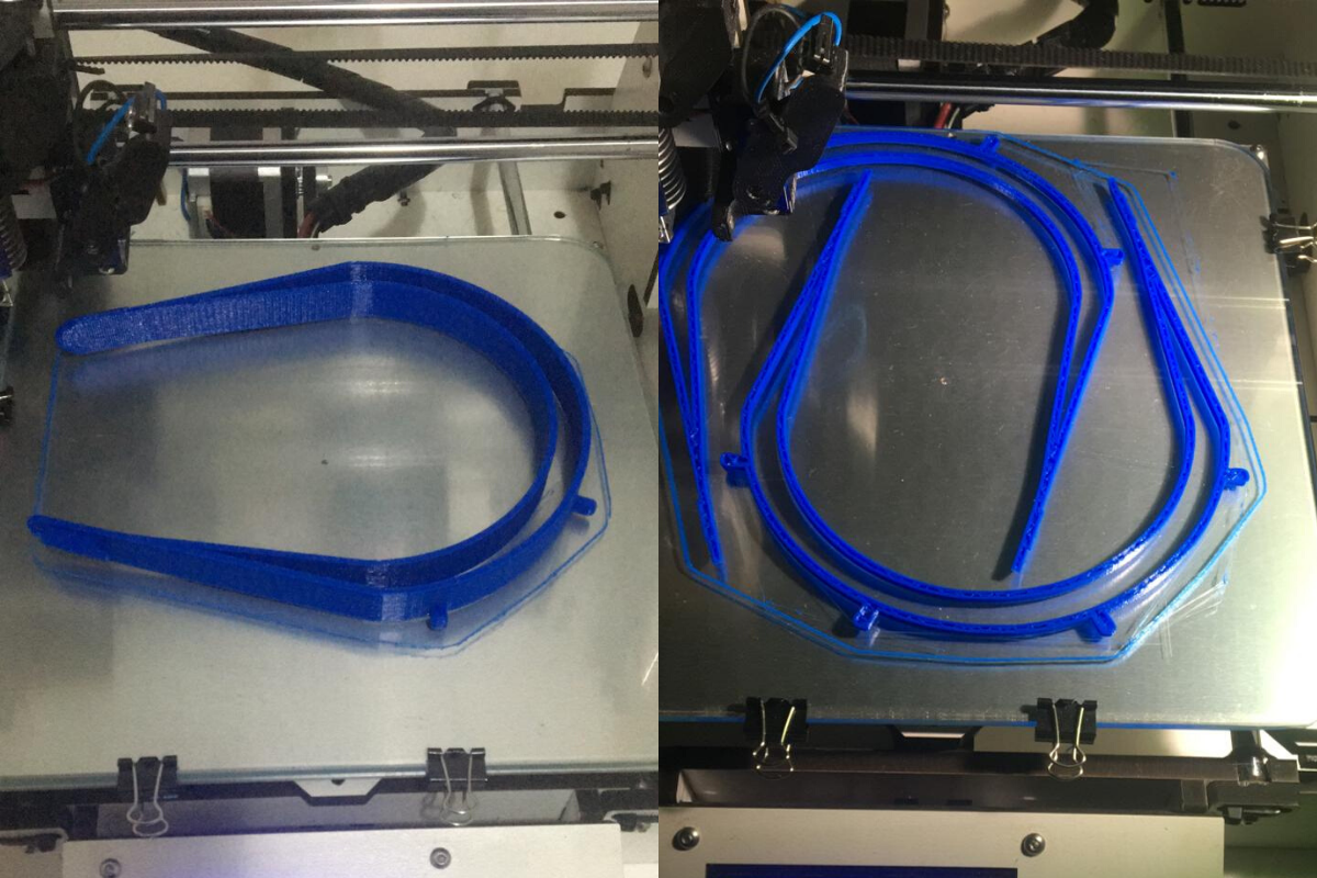 Molde do equipamento ainda na impressora 3D