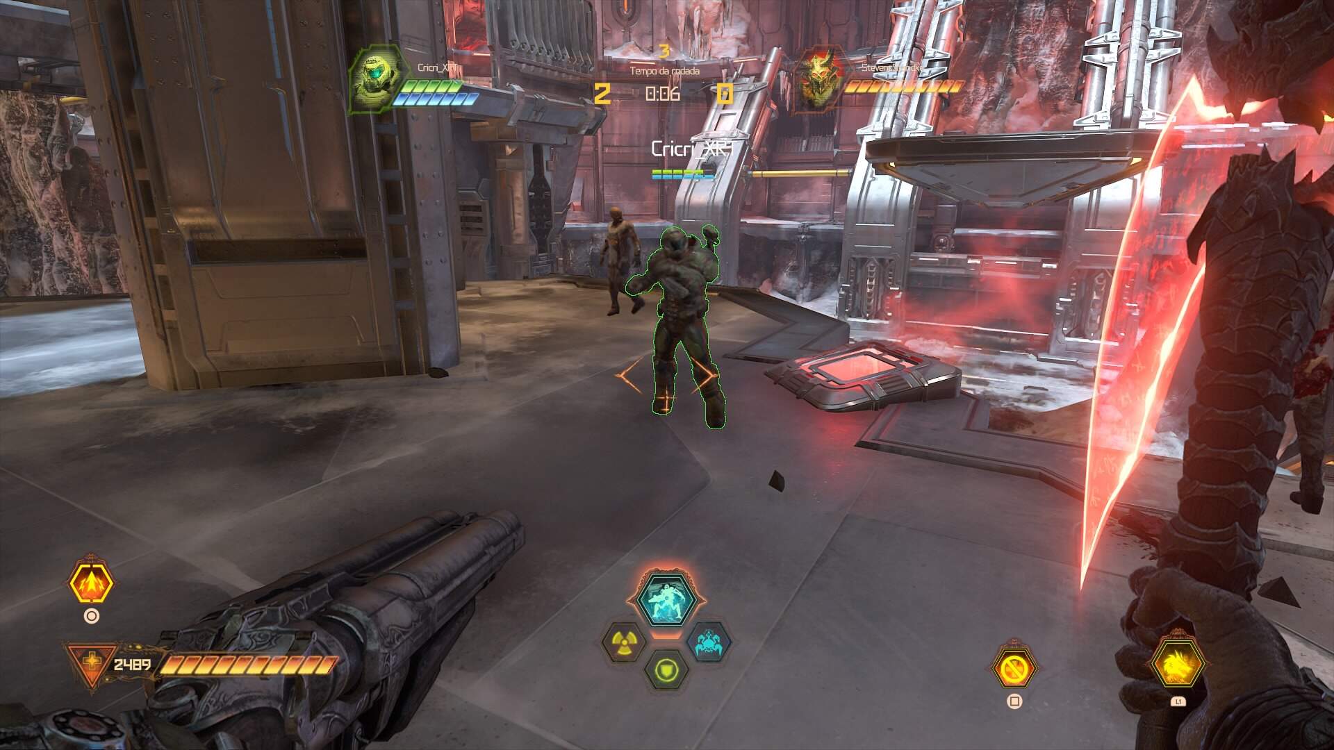 O multiplayer permite jogar tanto com Doom Slayer quanto com monstros do game 