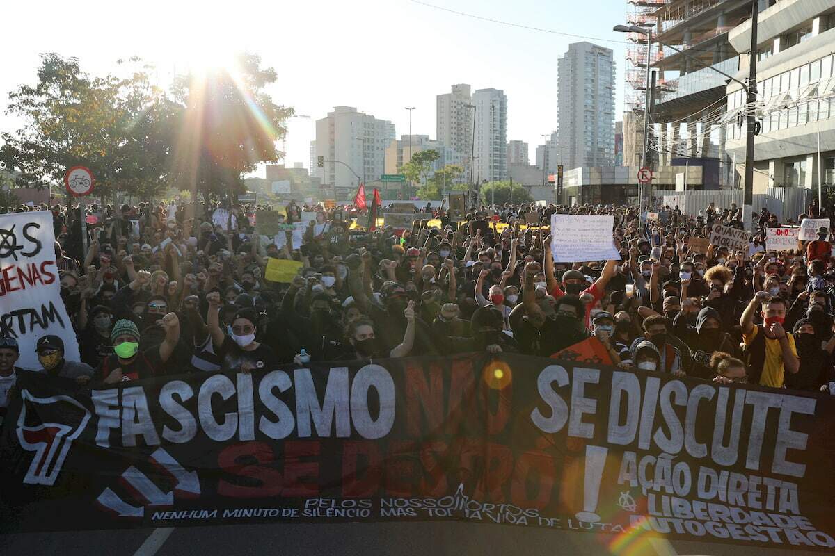 Ato pró-democracia e contra o governo do presidente Jair Bolsonaro em São Paulo