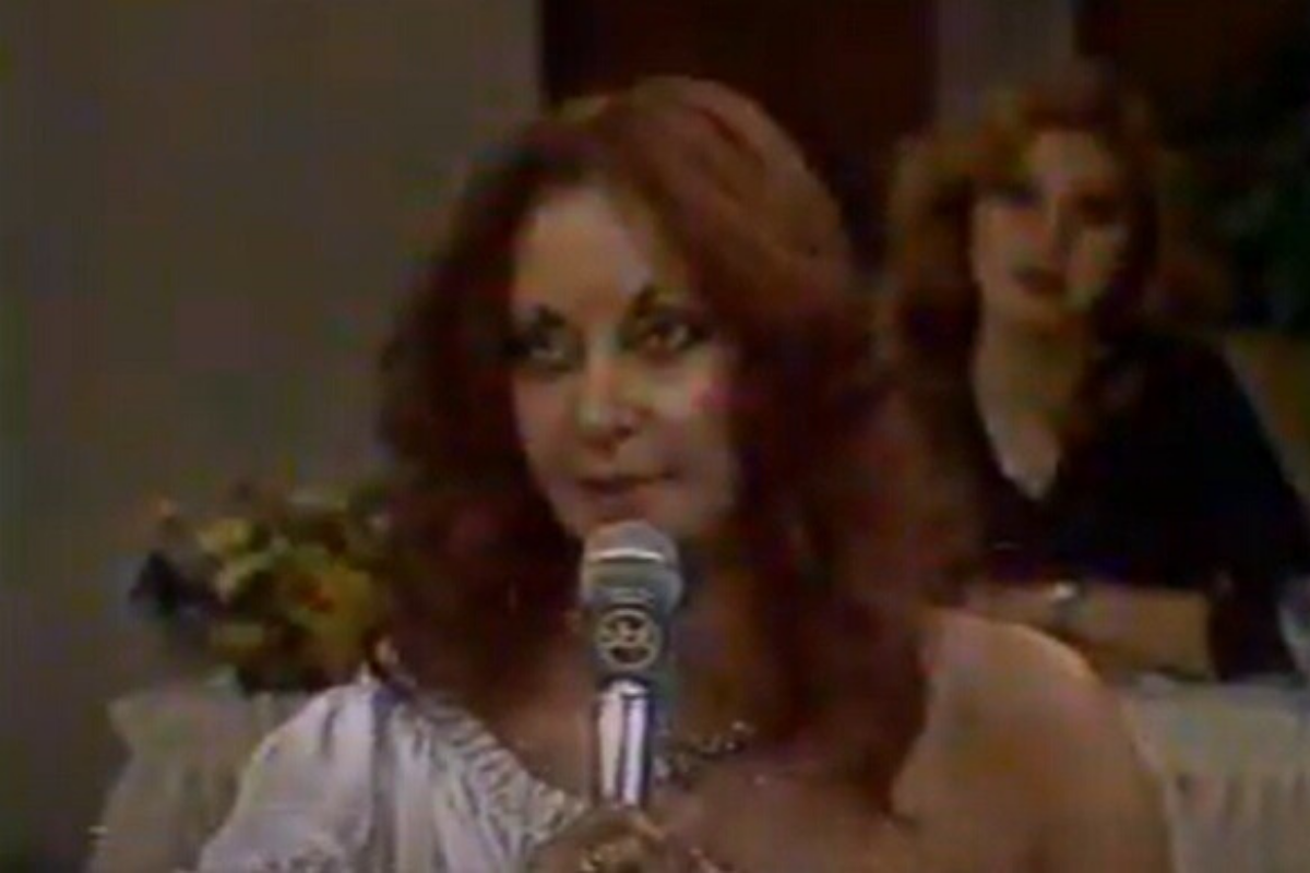 Clarice Amaral durante participação no programa Almoço com as Estrelas, em 1982