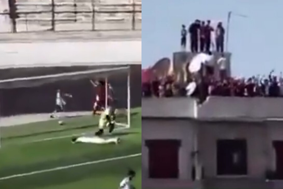 Sem poder ir aos estádios, torcedores na Síria fizeram a festa em prédios próximos ao jogo