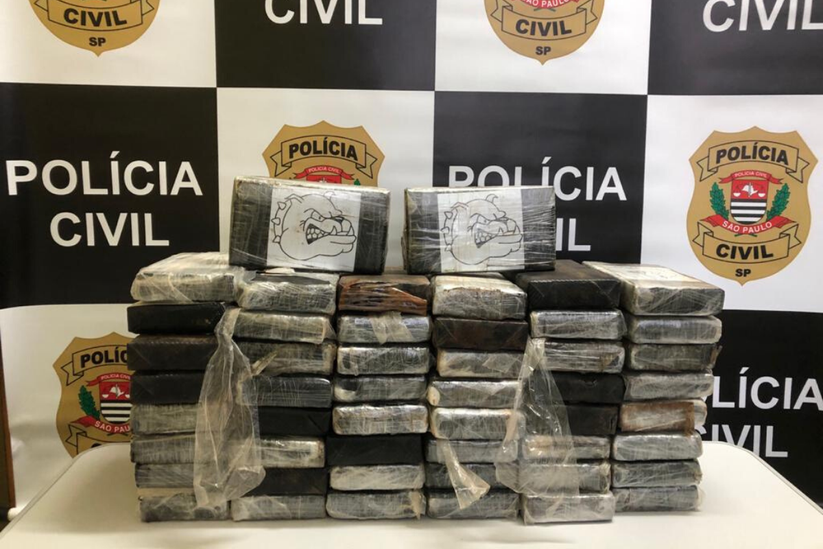 54,8 quilos de cocaína foram apreendidos pelos policiais 
