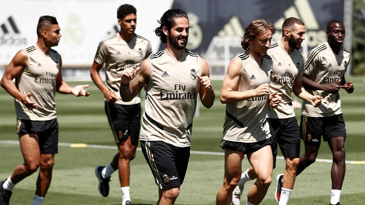 Real Madrid treina antes do jogo contra o Villarreal