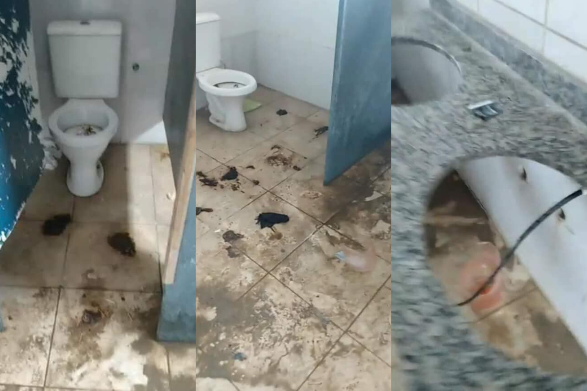Banheiro público de Mongaguá é alvo de vandalismo 