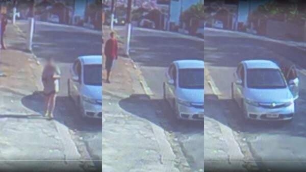 Imagens mostram momento em que homem furta veículo com uma criança de 1 ano dentro