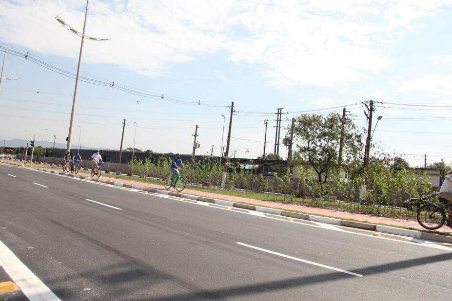 Nova ciclovia na entrada de Santos está perto de ter obras concluídas