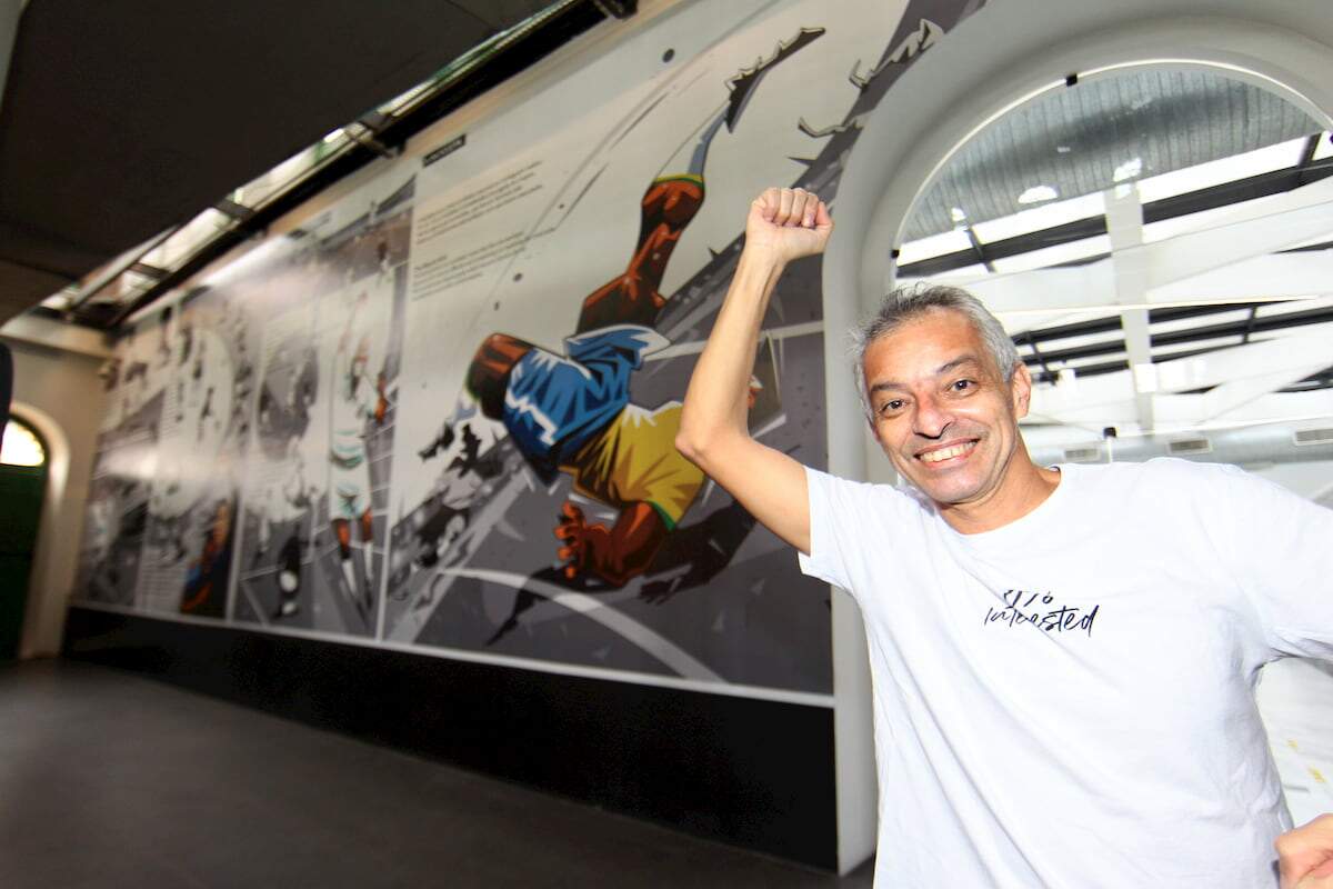 Museu Pelé inaugura painel de quase 30 metros com lances imortalizados do Atleta do Século