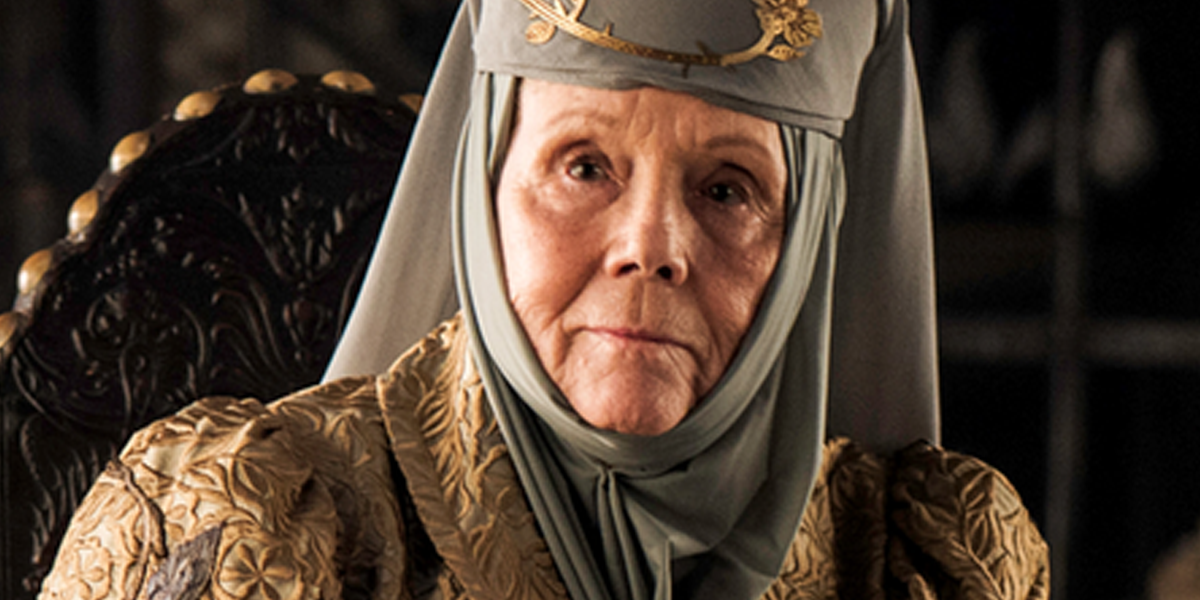 Rigg ficou conhecida por interpretar a Lady Olenna Tyrell, em Game of Thrones