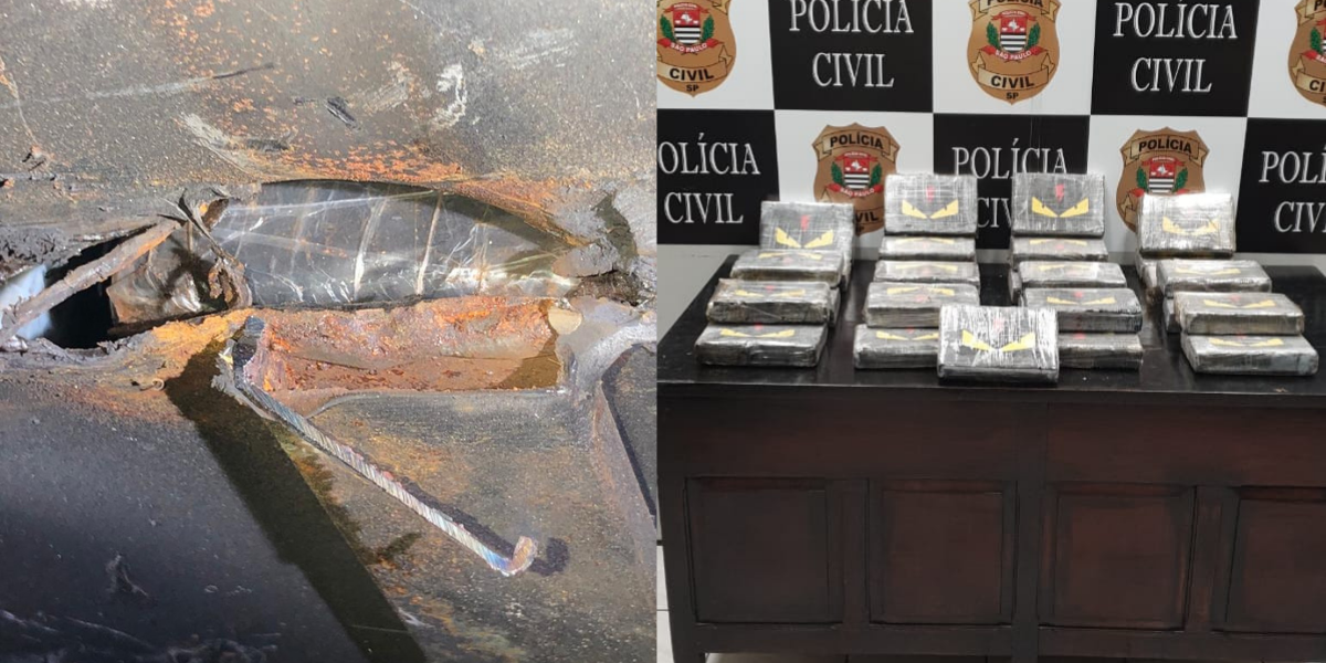 Polícia Civil apreende 33 quilos de cocaína em fundo falso de veículo em Santos