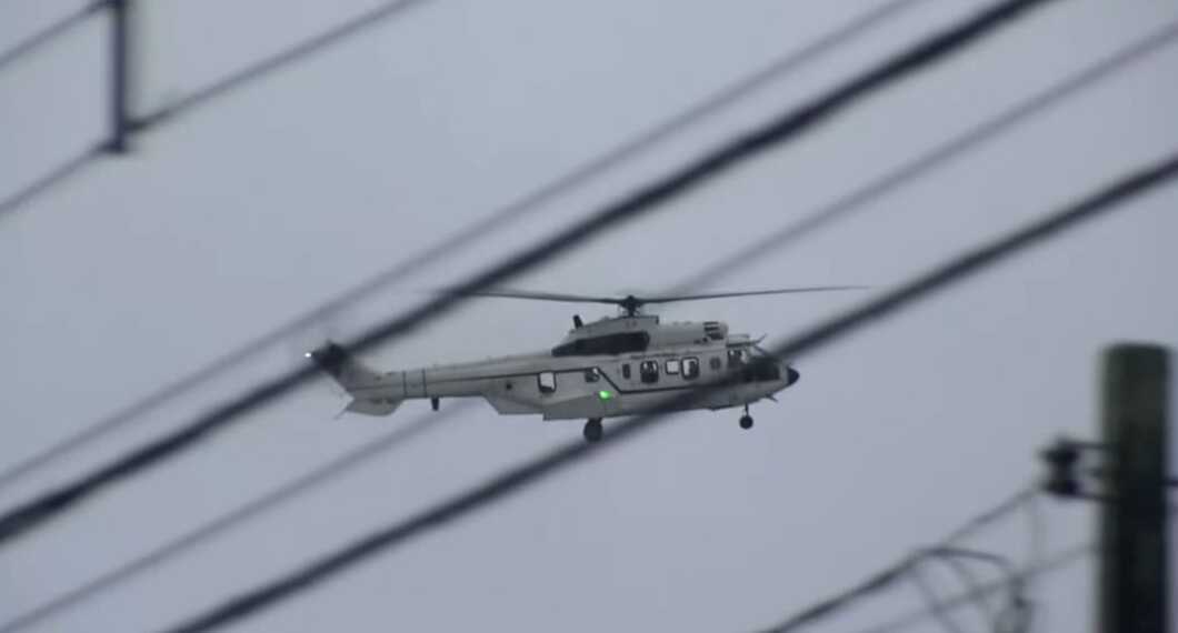 Helicóptero presidencial chegou ao Forte dos Andradas pouco antes das 18h nesta sexta-feira (9) 