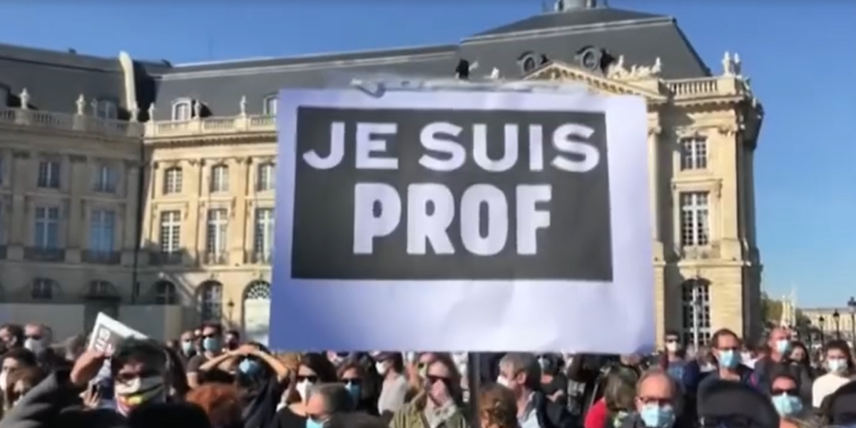 Manifestações em Paris por conta da decapitação do professor