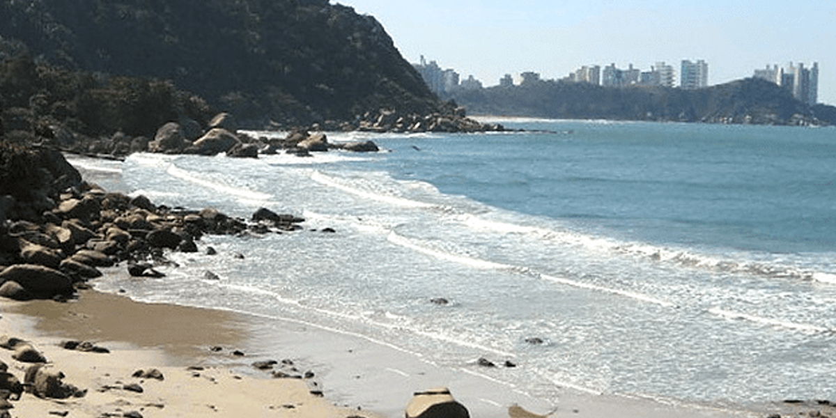 Ossada foi encontrada boiando na praia do Bueno, em Guarujá