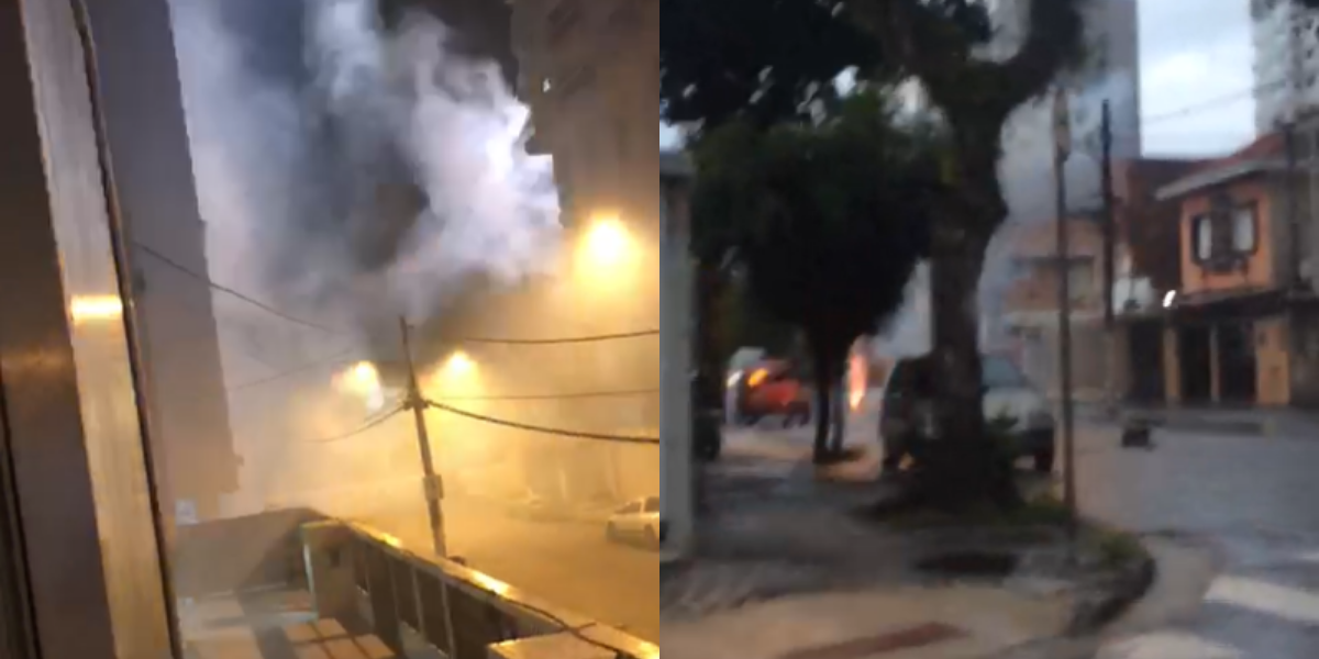 Torcedores acenderam as baterias de fogos em ruas próximas ao estabelecimento em que a delegação argentina se encontra concentrada 