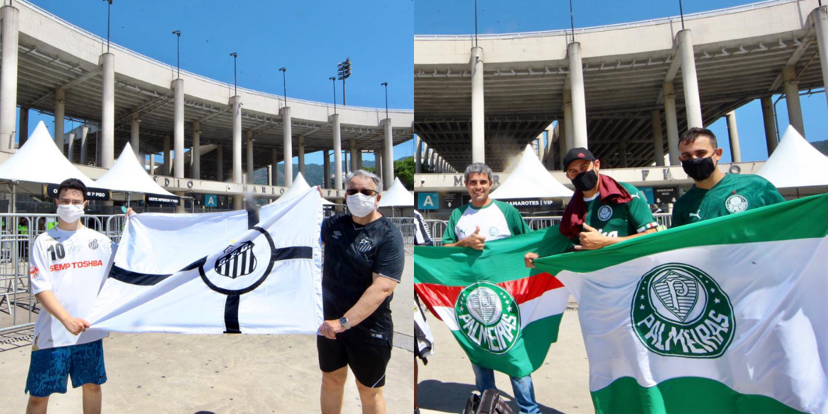 Torcedores de Santos e Palmeiras antecipam chegada ao Maracanã