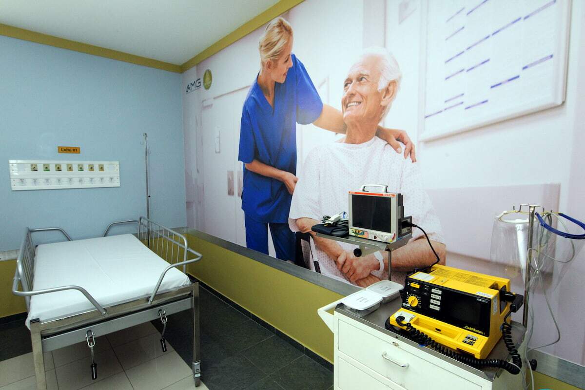 Espaço para internação de paciente com covid-19 em São Vicente