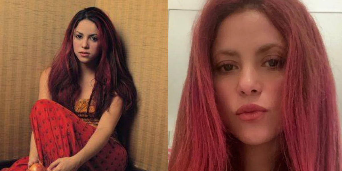Shakira já teve os cabelos ruivos e rosados em 2002 (à esq.), e resolveu reviver o visual. 