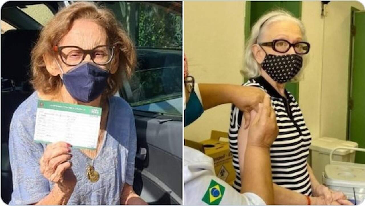 Laura Cardoso e Fernanda Montenegro foram vacinadas contra a covid
