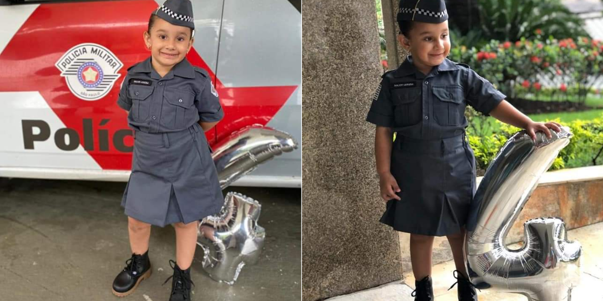 Lorena Silva Menezes, de 4 anos, sonha em ser policial