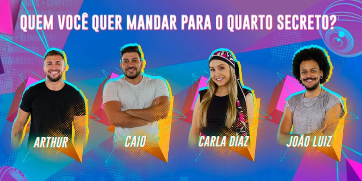 Arthur, Caio, Carla Diaz ou João Luiz: quem merece ir para o quarto secreto? Vote no seu favorito!