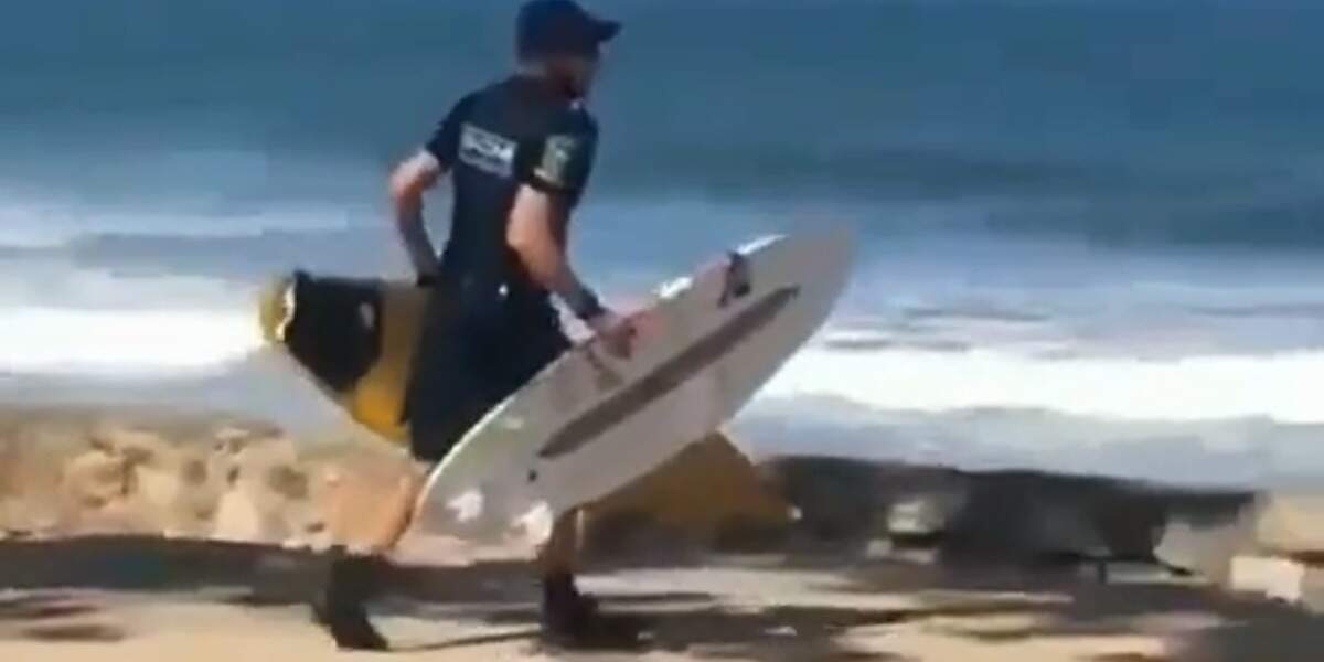 Pranchas de surf foram arremessadas e recolhidas por guardas municipais 