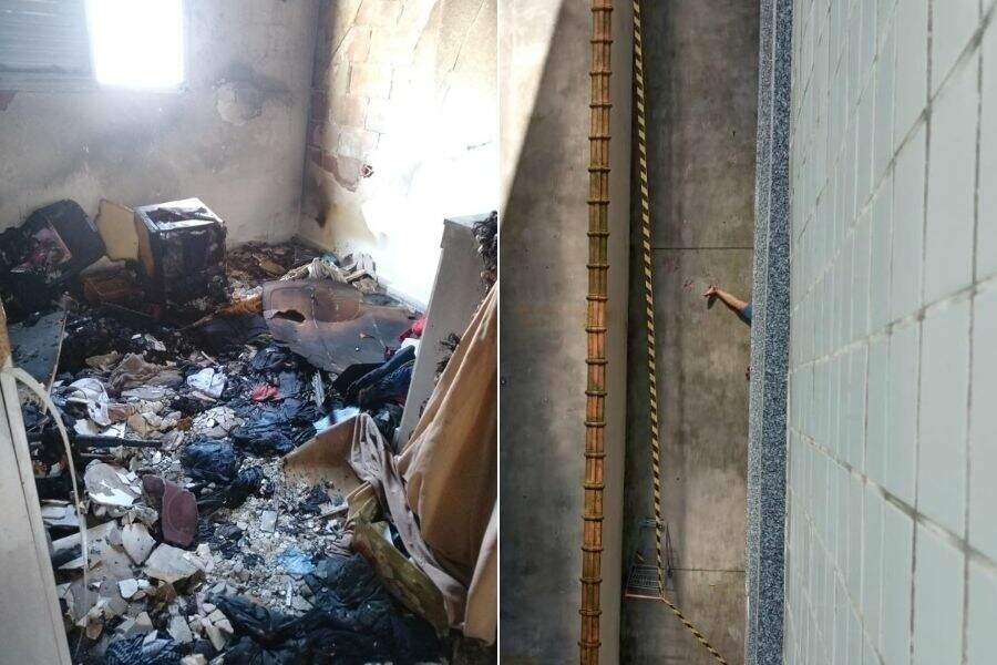 Homem incendiou próprio apartamento e se jogou pela janela. 